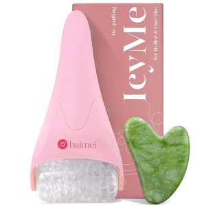 🧊 BAIMEI Ice Roller & Gua Sha Set, Your At-Home Facial Spa for Under $8