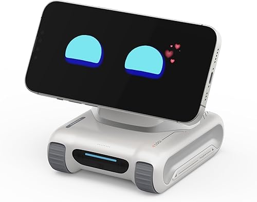 LOOI Robot AI desktop companion in white on desk