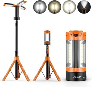 OGERY Rechargeable Camping Light Review: 2200 Lumens on a Tripod Stand