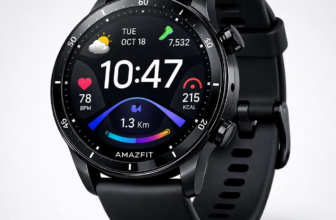 Amazfit Active 2 smartwatch on gray background