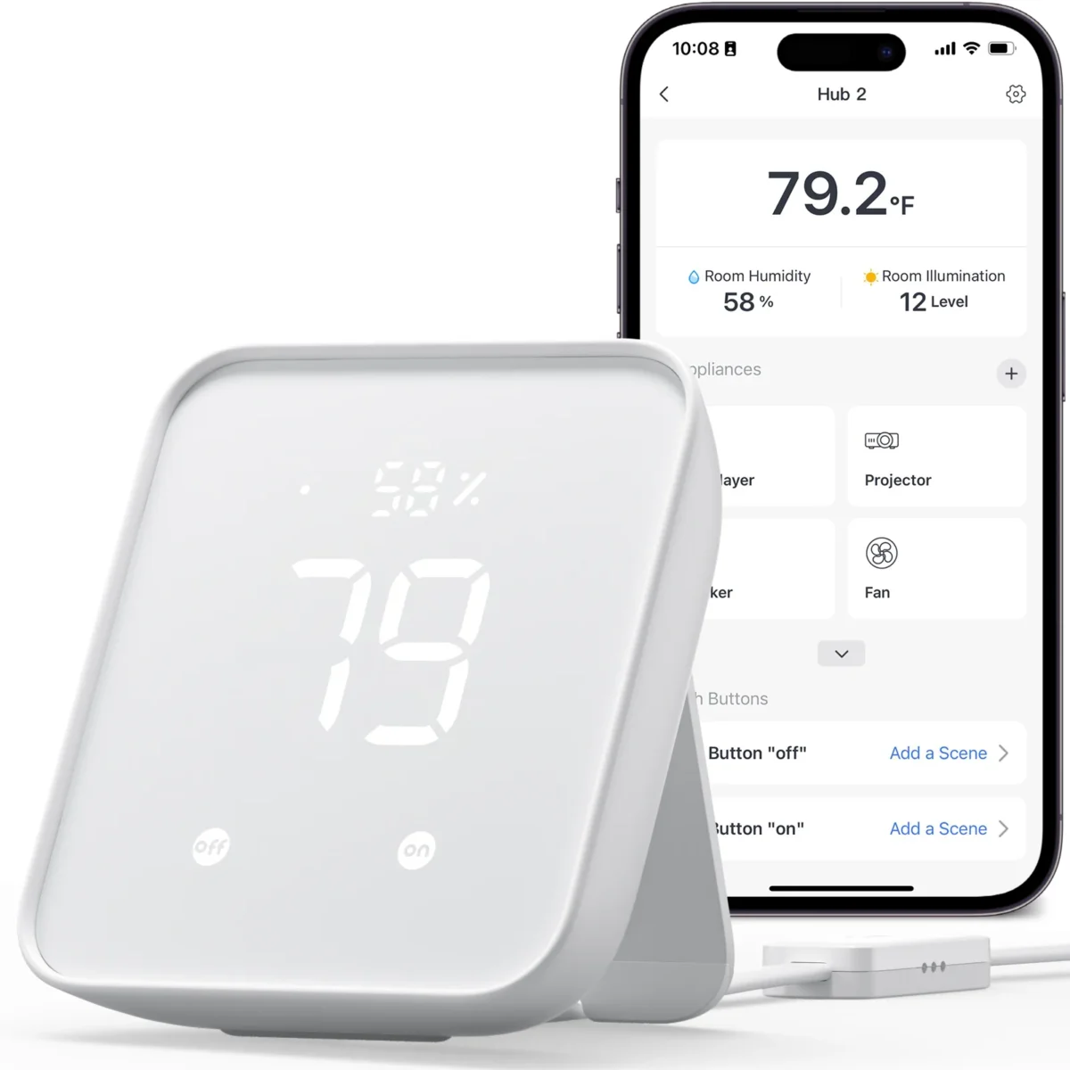 SwitchBot Hub 2 smart home controller in white