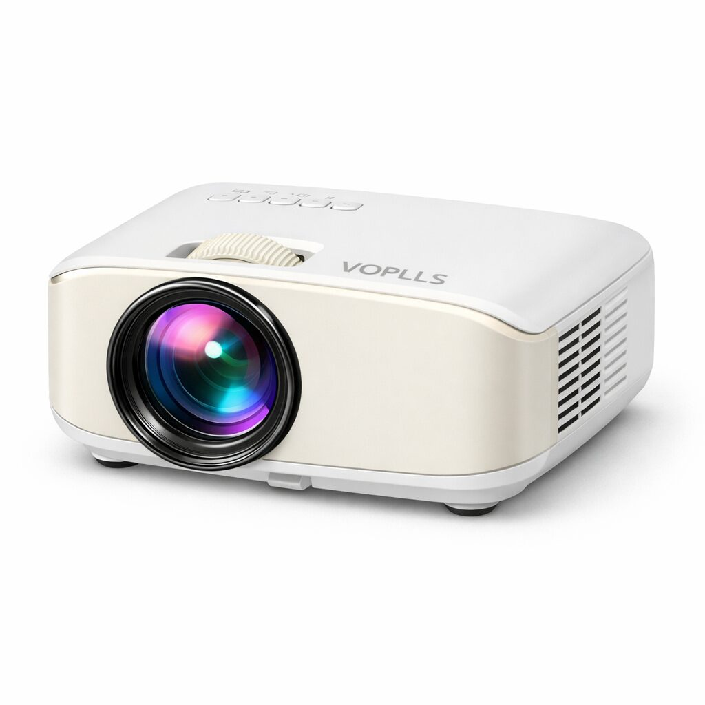 VOPLLS Mini Projector with WiFi 6 and Bluetooth - compact portable projector