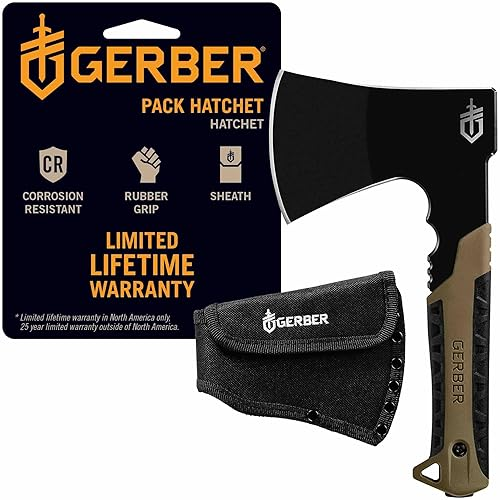 Gerber Pack Hatchet with rubber handle grip