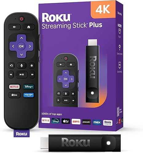 Roku Streaming Stick 4K Plus with voice remote