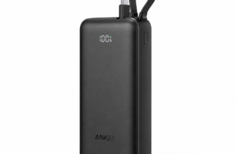 Anker Nano Power Bank 10000mAh matte black with built-in USB-C cable