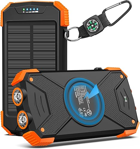 BLAVOR solar power bank with LED flashlight and compass