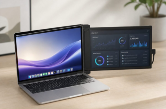 Mobile Pixels Duex Plus 13.3 inch portable monitor attached to a laptop