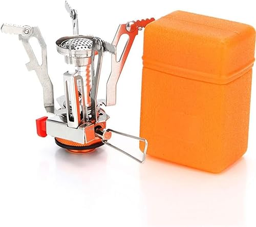 Portable camping stove with piezo ignition