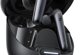 Soundcore Liberty 4 NC wireless earbuds in black charging case