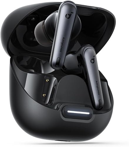 Soundcore Liberty 4 NC wireless earbuds in black charging case