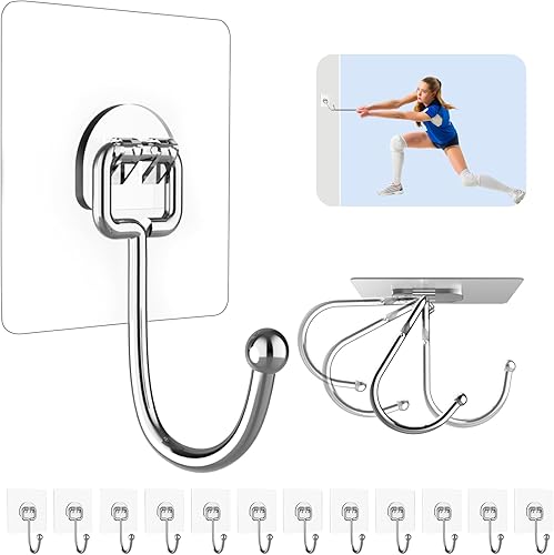 Large adhesive wall hooks