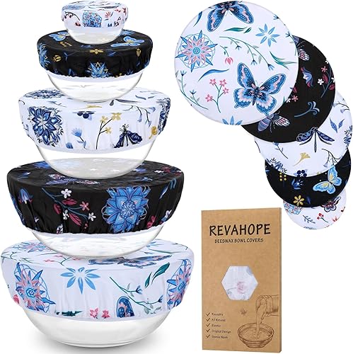 Reusable beeswax food wrap covers