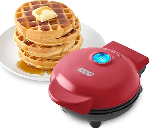 Dash mini waffle maker in red