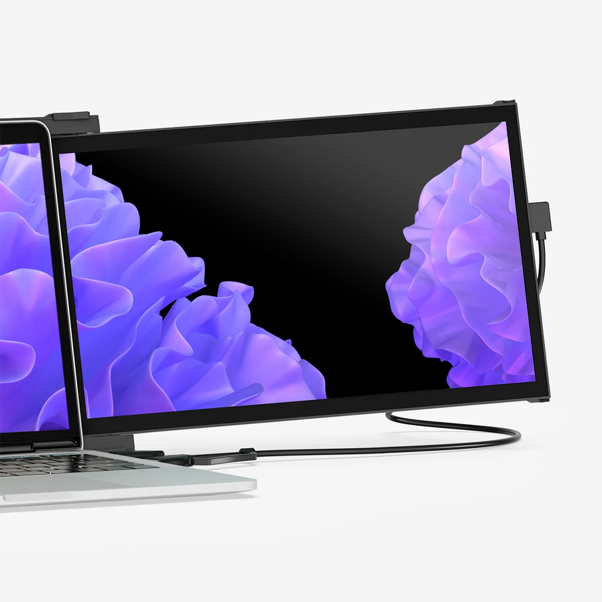 Mobile Pixels Duex Plus DS 13.3 inch portable monitor attached to a laptop