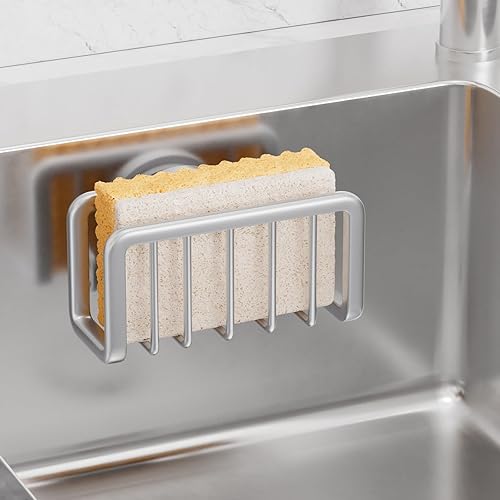 Kitchen sink sponge caddy with suction cup