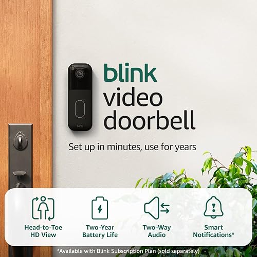 Blink Video Doorbell in black front view